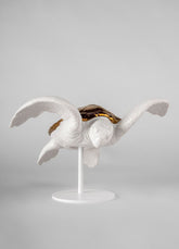 Sea Turtle I Sculpture, White/Copper
